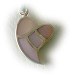 pink heart charm in mother-of-pearl