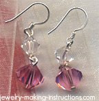 Pink Swarovski Crystal Earrings/pink swarovski crystal earrings